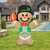 Christmas Inflatables 5FT Gingerbread Man with Bright LED Light Yard Decoration,Chirstmas Inflatables Clearance for Xmas Party,Indoor,Outdoor,Garden,Yard Lawn