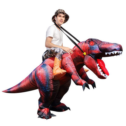 GOOSH Inflatable Costume for Adults, Halloween Costumes Men Women Dinosaur Rider, Blow Up Costume for Unisex Godzilla Toy