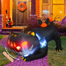 Load image into Gallery viewer, GOOSH 6 FT Halloween Inflatables Outdoor Black Cat with Fangs, Blow Up Yard Decoration Clearance with LED Lights Built-in for Holiday/Party/Yard/Garden
