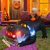 GOOSH 6 FT Halloween Inflatables Outdoor Black Cat with Fangs, Blow Up Yard Decoration Clearance with LED Lights Built-in for Holiday/Party/Yard/Garden