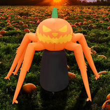 Load image into Gallery viewer, Halloween Inflatable 3.6FT Pumpkin Spider with Built-in LEDs Blow Up Yard Decoration for Holiday Party Indoor, Outdoor, Yard, Garden, Lawn
