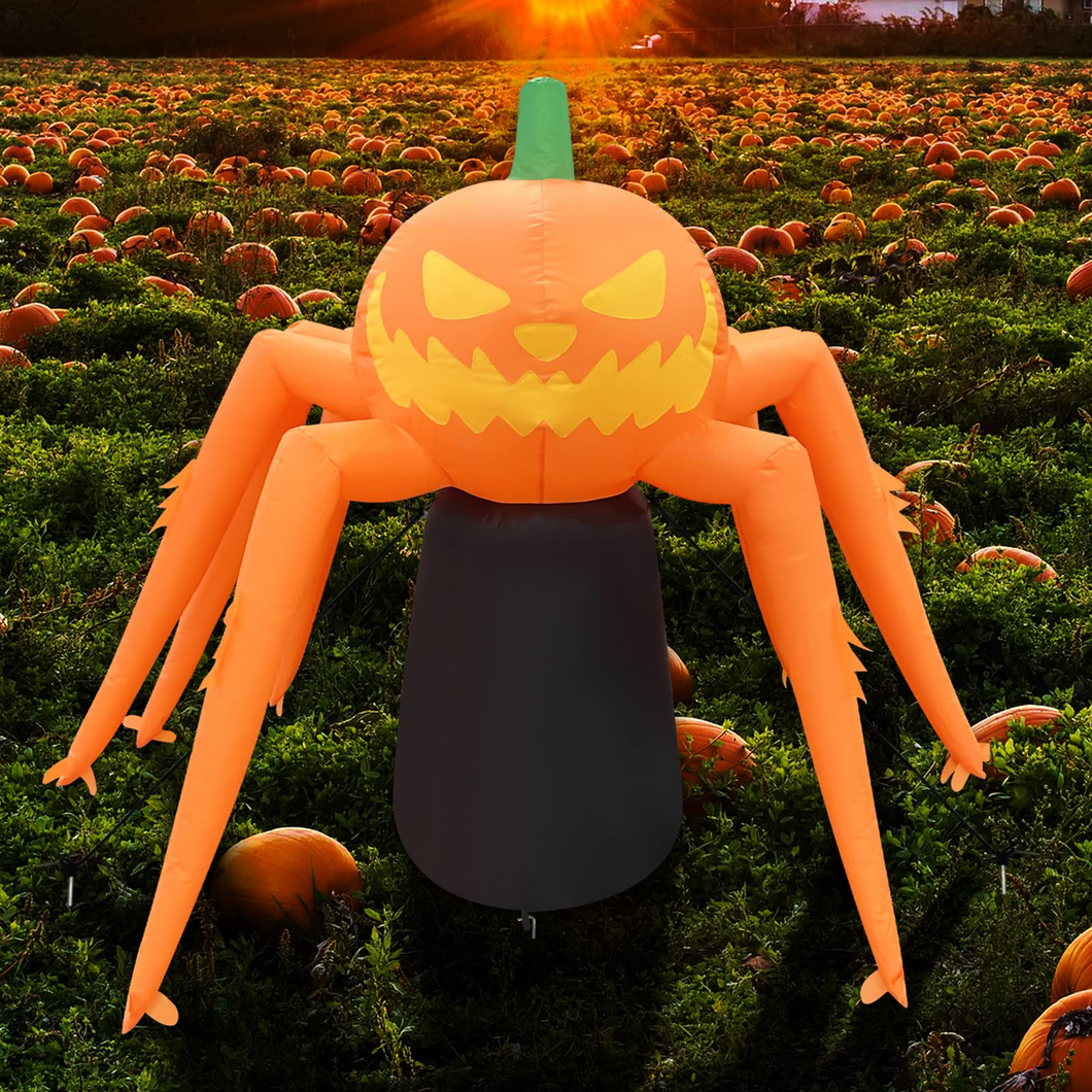 Halloween Inflatable 3.6FT Pumpkin Spider with Built-in LEDs Blow Up Yard Decoration for Holiday Party Indoor, Outdoor, Yard, Garden, Lawn