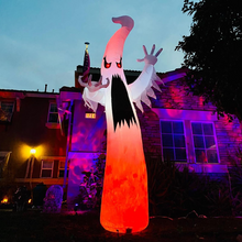 Load image into Gallery viewer, GOOSH 12 FT Height Halloween Inflatable Outdoor Colorful Dimming Ghost, Blow Up Yard Decoration Clearance with LED Lights Built-in for Holiday/Party/Yard/Garden
