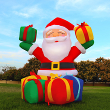 Load image into Gallery viewer, GOOSH 6.2 FT Height Christmas Inflatables Outdoor Smiling Santa Claus with Present Boxes, Blow Up Yard Decoration Clearance with LED Lights Built-in for Holiday/Christmas/Party/Yard/Garden
