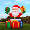 GOOSH 6.2 FT Height Christmas Inflatables Outdoor Smiling Santa Claus with Present Boxes, Blow Up Yard Decoration Clearance with LED Lights Built-in for Holiday/Christmas/Party/Yard/Garden