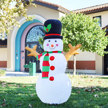 GOOSH 5 Ft Inflatable Snowman Christmas Outdoor Decoration Blow Up Snowman Christmas Yard Decoration with Branch Hand Blow Up Holiday Indoor Outdoor Party Garden Yard Decorations