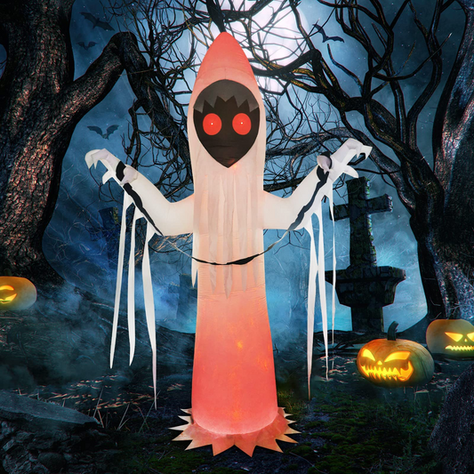 GOOSH 12Foot Tall Halloween Inflatable Black face Ghost Yard Decoration, Indoor Outdoor Garden Halloween Decoration
