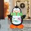 GOOSH 4.2 FT Height Christmas Inflatables Outdoor Penguin Wearing Green Scarf, Blow Up Yard Decoration Clearance with LED Lights Built-in for Holiday/Christmas/Party/Yard/Garden
