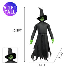 Load image into Gallery viewer, Halloween Inflatable 6FT Hanging Wizard Ghost with Built-in LEDs Blow Up Yard Decoration for Holiday Party Indoor, Outdoor, Yard, Garden, Lawn
