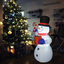 Load image into Gallery viewer, GOOSH 5.2 FT Height Christmas Inflatables Outdoor Snowman with Black Hat &amp; Candy Cane Gift Box, Blow Up Yard Decoration Clearance with LED Lights Built-in for Holiday/Christmas/Party/Yard/Garden
