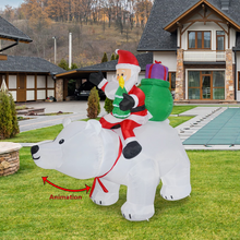 Load image into Gallery viewer, Christmas Inflatables 6FT Santa Claus Sitting on Polar Bear with Shaking Head Bright LED Light Yard Decoration, Xmas Party,Indoor,Outdoor,Garden,Yard Lawn Christmas Inflatable Clearance
