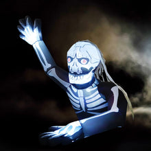 Load image into Gallery viewer, GOOSH 5 FT Height Halloween Inflatables Outdoor Skeleton Zombie Raising a Hand Up with Long Fingers, Blow Up Yard Decoration Clearance with LED Lights Built-in for Holiday/Party/Yard/Garden
