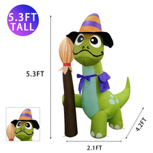 Load image into Gallery viewer, Halloween Inflatable 5FT Painter Tanystropheus Dinosaur with Built-in LEDs Blow Up Yard Decoration for Holiday Party Indoor, Outdoor, Yard, Garden, Lawn
