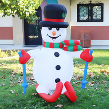 Load image into Gallery viewer, GOOSH 6 FT Height Christmas Inflatables Outdoor Ski Snowman, Blow Up Yard Decoration Clearance with LED Lights Built-in for Holiday/Christmas/Party/Yard/Garden
