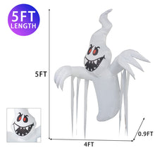 Load image into Gallery viewer, Halloween Inflatable 5ft Hanging Spooky Ghost with Built-in Color-Changing LED Light Blow-up Yard Decoration Halloween Inflatables for Party/Indoor/Outdoor/Yard/Garden/Lawn
