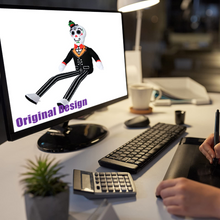 Load image into Gallery viewer, GOOSH 4 FT Halloween Inflatable Gentleman Sitting Ghost Curved Legs with LED Lights Built-in for Holiday Day of The Dead Party Yard Garden
