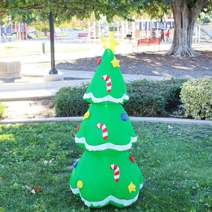 GOOSH 5 FT Height Christmas Inflatables Tree Decorations, Blow Up Yard Decoration Clearance with LED Lights Built-in for Holiday/Party/Yard/Garden