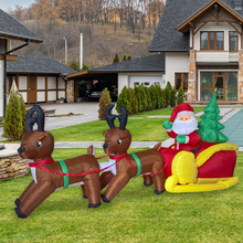 Load image into Gallery viewer, Christmas Inflatables 7FT Wide Pair Elk Pulling Santa&#39;s Sleigh with Built-in LED Light Yard Decoration,Chirstmas Inflatables Clearance for Xmas Party,Indoor,Outdoor,Garden,Yard Lawn
