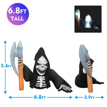 Load image into Gallery viewer, GOOSH 6.8 FT Length Halloween Inflatables Outdoor Skeleton Ghost, Blow Up Yard Decoration Clearae with LED Lights Built-in for Holiday/Party/Yard/Garden
