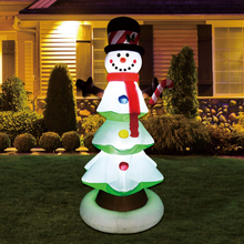 Load image into Gallery viewer, GOOSH 6 FT Christmas Inflatable Snowman with Branch Hand LED Lights Indoor-Outdoor Yard Lawn Decoration - Cute Fun Xmas Holiday Blow Up Party Display
