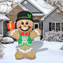 Load image into Gallery viewer, Christmas Inflatables 5FT Gingerbread Man with Bright LED Light Yard Decoration,Chirstmas Inflatables Clearance for Xmas Party,Indoor,Outdoor,Garden,Yard Lawn
