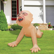 Load image into Gallery viewer, GOOSH 4FT Halloween Inflatable Outdoor Zombie Baby Blow Up Yard Decoration Clearance with LED Lights Built-in for Holiday/Party/Yard/Garden
