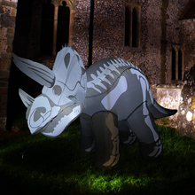Load image into Gallery viewer, Halloween Inflatable 4FT Skeleton Triceratops with Built-in LEDs Blow Up Yard Decoration for Holiday Party Indoor, Outdoor, Yard, Garden, Lawn
