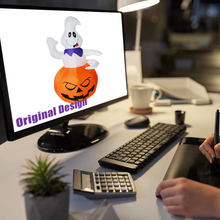 Load image into Gallery viewer, GOOSH 5 FT Height Halloween Inflatables Outdoor Ghost Grow Out from The Pumpkin, Blow Up Yard Decoration Clearance with LED Lights Built-in for Holiday/Party/Yard/Garden
