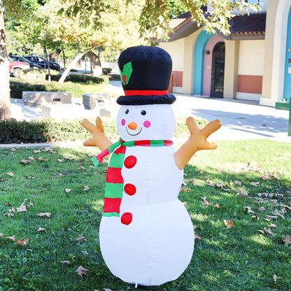 GOOSH 5 Ft Inflatable Snowman Christmas Outdoor Decoration Blow Up Snowman Christmas Yard Decoration with Branch Hand Blow Up Holiday Indoor Outdoor Party Garden Yard Decorations