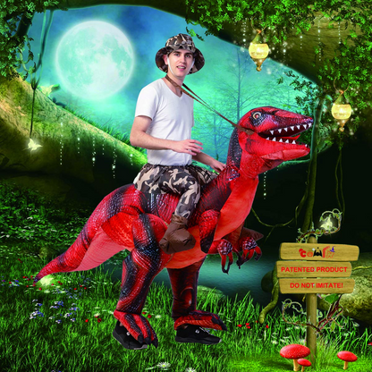 GOOSH Inflatable Costume for Adults and Children, Halloween Costumes Men Women Dinosaur Rider, Blow Up Costume for Unisex Godzilla Toy