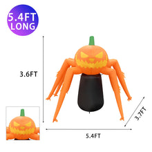 Load image into Gallery viewer, Halloween Inflatable 3.6FT Pumpkin Spider with Built-in LEDs Blow Up Yard Decoration for Holiday Party Indoor, Outdoor, Yard, Garden, Lawn
