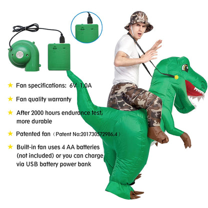 GOOSH Inflatable Costume for Adults and Kids, Halloween Costumes Men Women Dinosaur Rider, Blow Up Costume for Unisex Godzilla Toy
