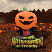 Load image into Gallery viewer, Halloween Inflatable 5FT Vampire Pumpkin Head with Built-in LEDs Blow Up Yard Decoration for Holiday Party Indoor, Outdoor, Yard, Garden, Lawn
