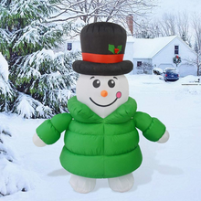 Load image into Gallery viewer, GOOSH 6 FT Height Christmas Inflatables Outdoor Down-Filled Coat Snowman, Blow Up Yard Decoration Clearance with LED Lights Built-in for Holiday/Christmas/Party/Yard/Garden
