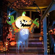 Load image into Gallery viewer, 5-Foot H Halloween Inflatable Decoration Hanging Skeleton Pumpkin Spirit Raising Hand Built-in with LED Light, Indoor/Outdoor, Yard, Garden, Lawn Halloween Blow Up Party Décor
