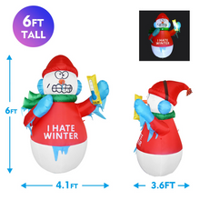 Load image into Gallery viewer, GOOSH 6 FT Height Christmas Inflatables Outdoor Snowman with The Thermometer, Blow Up Yard Decoration Clearance with LED Lights Built-in for Holiday/Christmas/Party/Yard/Garden
