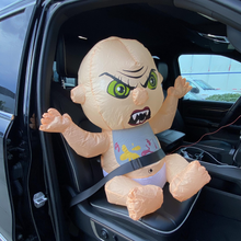 Load image into Gallery viewer, GOOSH 2.6 Foot High Halloween Inflatables Halloween Car Sitting Baby with Build-in LED Light Blow Up Inflatables for Car Decorations, Let People Increase The Fun of Driving, Driving is Not Boring

