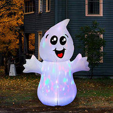Load image into Gallery viewer, GOOSH 5 FT Halloween Inflatable Outdoor Cute Ghost with Magic Light, Blow Up Yard Decoration Clearance with LED Lights Built-in for Holiday/Party/Yard/Garden
