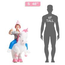 Load image into Gallery viewer, GOOSH Inflatable Costume for Kids, Halloween Costumes Boys Girls Unicorn Rider, Blow Up Costume for Unisex Godzilla Toy
