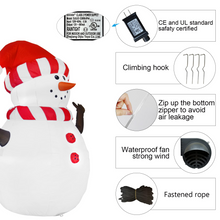 Load image into Gallery viewer, Christmas Inflatables 5FT Snowman Wearing Striped Scarf Hat with Bright LED Light Yard Decoration,Christmas Inflatables Decorations Clearance for Xmas Party,Indoor,Outdoor,Garden,Yard Lawn
