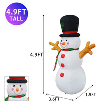 Load image into Gallery viewer, Christmas Inflatables 5FT Tree Hand Snowman with Bright LED Light Yard Decoration,Christmas Blow Up Yard Decoration,Chirstmas Inflatables Clearance for Xmas Party,Indoor,Outdoor,Garden,Yard Lawn
