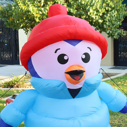 GOOSH 6 FT Height Christmas Inflatables Outdoor Down-Filled Coat Penguin, Blow Up Yard Decoration Clearance with LED Lights Built-in for Holiday/Christmas/Party/Yard/Garden