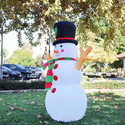 GOOSH 5 Ft Inflatable Snowman Christmas Outdoor Decoration Blow Up Snowman Christmas Yard Decoration with Branch Hand Blow Up Holiday Indoor Outdoor Party Garden Yard Decorations