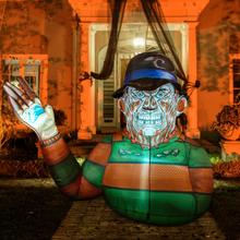 Load image into Gallery viewer, GOOSH 5 FT Height Halloween Inflatables Outdoor Zombie Man in hat with Hand Raising, Blow Up Yard Decoration Clearance with LED Lights Built-in for Holiday/Party/Yard/Garden
