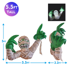 Load image into Gallery viewer, GOOSH 5.5FT Halloween Outdoor Inflatable Mummy, Blow Up Yard Decoration Clearance with LED Lights Built-in for Holiday/Party/Yard/Garden
