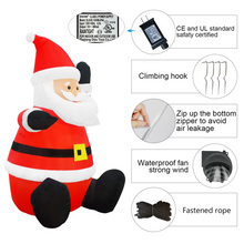 Load image into Gallery viewer, GOOSH 4 FT Christmas Inflatable Santa Claus Sitting Blow UP Yard Decorations for Xmas Garden Lawn Decor
