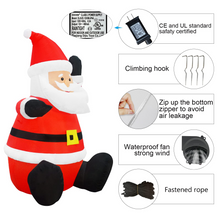 Load image into Gallery viewer, 4 FT Christmas Inflatable Sitting Raising Hand Santa Claus with Built-in LED Light, Blow-up Yard Christmas Decoration for Party/Indoor/Outdoor/Yard/Garden/Lawn
