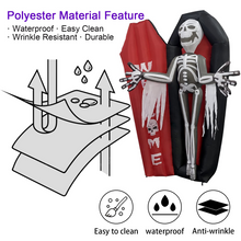 Load image into Gallery viewer, Halloween Inflatable 6FT Coffin Skeleton Skull with Built-in LEDs Blow Up Yard Decoration for Holiday Party Indoor, Outdoor, Yard, Garden, Lawn
