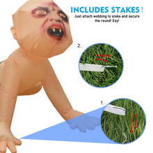 Load image into Gallery viewer, GOOSH 4FT Halloween Inflatable Outdoor Zombie Baby Blow Up Yard Decoration Clearance with LED Lights Built-in for Holiday/Party/Yard/Garden

