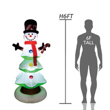 Load image into Gallery viewer, GOOSH 6 FT Christmas Inflatable Snowman with Branch Hand LED Lights Indoor-Outdoor Yard Lawn Decoration - Cute Fun Xmas Holiday Blow Up Party Display
